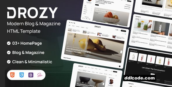 Drozy - Modern Blog & Magazine HTML Template
