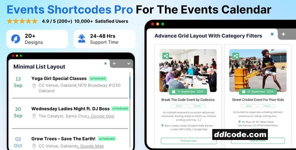 Events Shortcodes & Block Pro For The Events Calendar