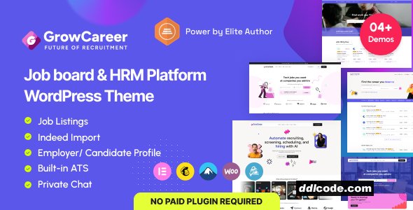GrowCareer - Job Board & Hiring Management WordPress Theme