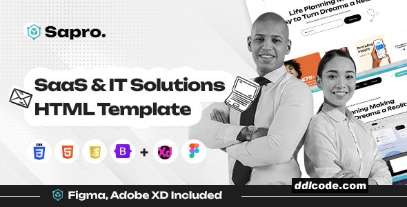 Sapro - SaaS & IT Solutions HTML Landing Page Template