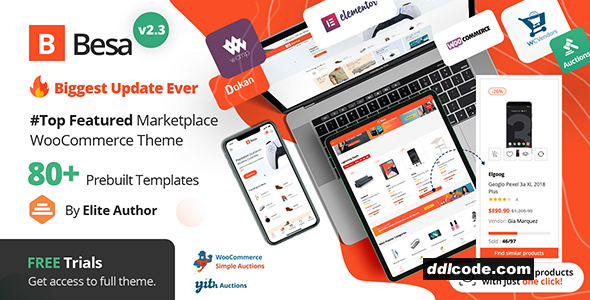Besa - Elementor Marketplace WooCommerce Theme