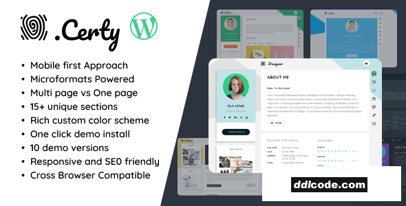 Certy - Creative Resume & CV WordPress Theme
