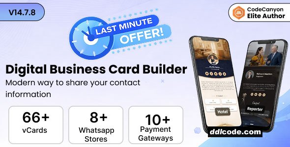 Infy vCard Saas - Digital Business Card Builder