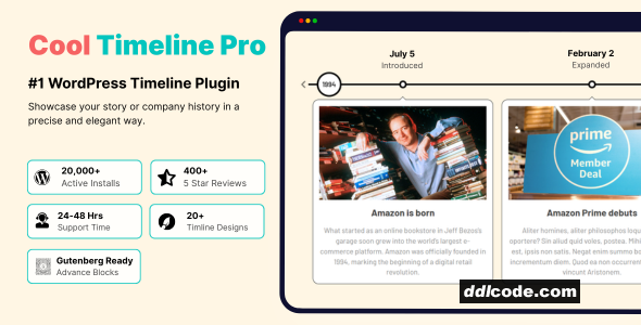 Cool Timeline Pro - Horizontal & Vertical Timeline Plugin For WordPress