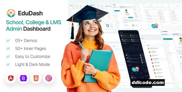 Edudash - School College & LMS Admin Dashboard Angular Template