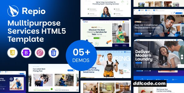 Repio - Handyman & Plumber Multipurpose Repairing Service HTML Template
