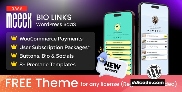 Meeek - Link in Bio SaaS (WordPress)