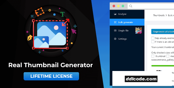 Real Thumbnail Generator - Efficiently force regenerate thumbnails in bulk (or single) in WordPress