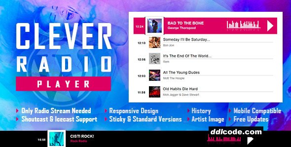 CLEVER - HTML5 Radio Player With History - Shoutcast and Icecast - WordPress Plugin