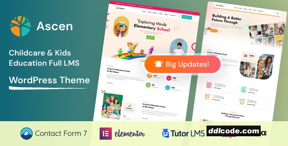 Ascen - Childcare & Kids Education LMS WordPress Theme