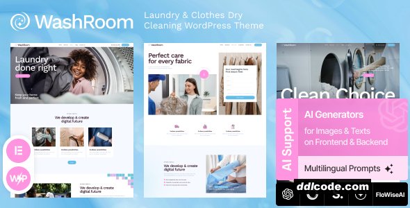 Washroom - Laundry & Clothes Dry Cleaning WordPress Theme