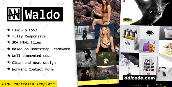 Waldo - Creative Portfolio Showcase HTML Website Template for Freelancers, Creatives & Agencies
