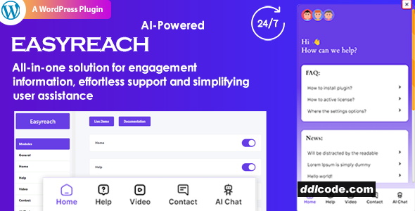 EasyReach - OpenAI Powered AI Chatbot, engage, convert and customer support solution