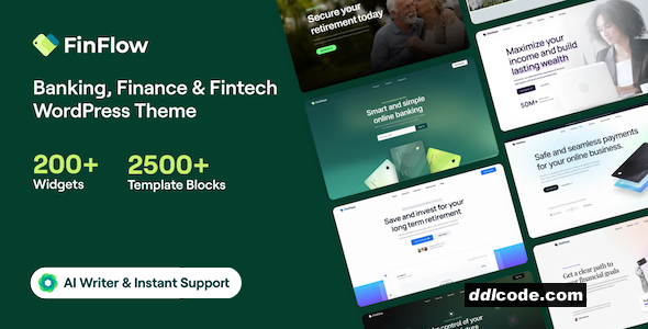 FinFlow - Banking, Finance & Fintech WordPress Theme