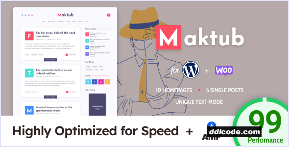 Maktub - Minimal & Lightweight Blog for WordPress