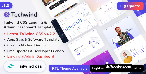 Techwind - App, Saas & Software Landing & Admin Dashboard Tailwind CSS Template