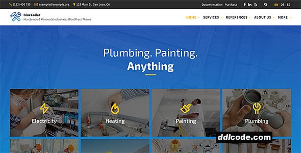 BlueCollar - Handyman & Renovation Business WordPress Theme