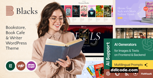 Blacks - Book Store, Book Cafe & Writer WordPress Theme
