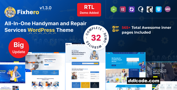 Fixhero - Handyman & Repair Services WordPress Theme