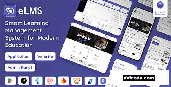 eLMS - Online Learning Management System LMS | Flutter App with Laravel Admin Panel | Next.js Web