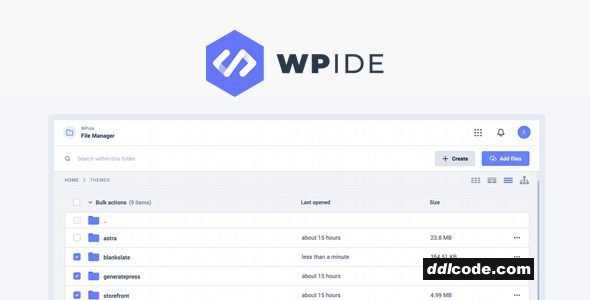 WPIDE Premium - Powerful File Manager & Code Editor for WordPress