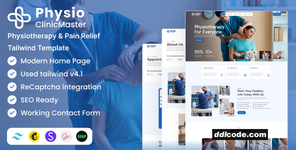ClinicMaster - Physiotherapy & Chiropractic Tailwind CSS Template
