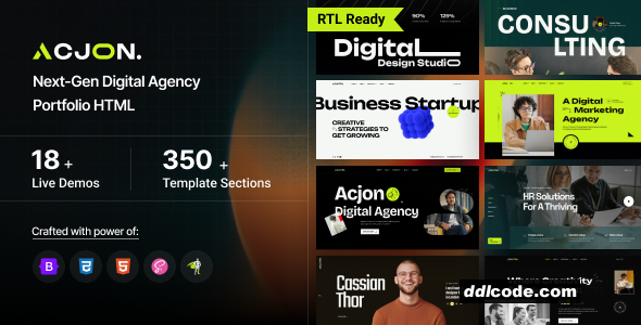 Acjon - Digital Agency & Creative Portfolio HTML Template