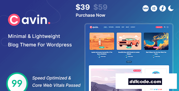 Cavin - Minimal & Lightweight WordPress Blog Theme