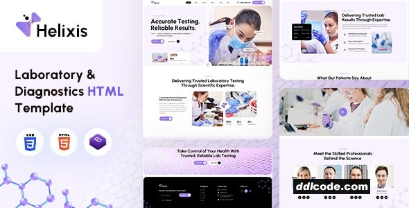 Helixis - Laboratory & Diagnostics HTML Template