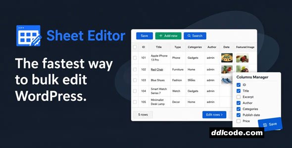 WP Sheet Editor Premium + Addons