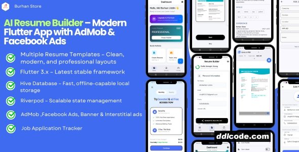 Smart Resume Creator & Job Application Tracker - Built with Flutter