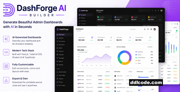 DashForge AI – AI Dashboard Builder for Next.js & ShadCN UI