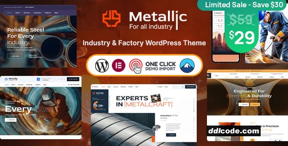 Metallic - Industry & Manufacturing Factory WordPress Theme