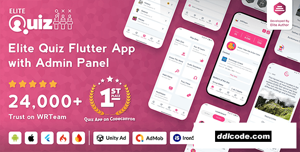 Elite Quiz - Trivia Quiz | Quiz Game - Flutter Full App + Admin Panel