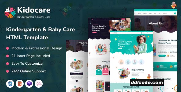 KidoCare - Kindergarten & Baby Care HTML Template