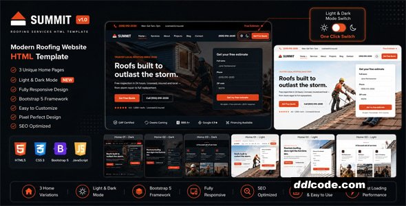 SummitRoof - Roofing Services & Exterior Contractor HTML5 Template
