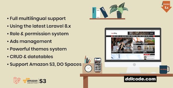 LaraMag - Laravel News & Magazine Multilingual System