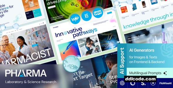 Pharma - Laboratory & Science Research WordPress Theme + Online Store
