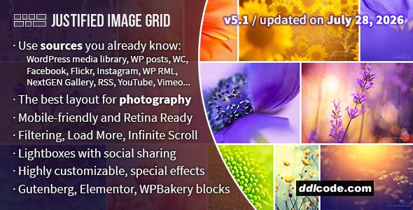 Justified Image Grid - Premium WordPress Gallery