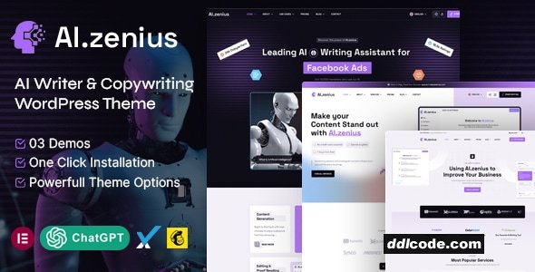 Ai Zenius - AI Writer & Copywriting WordPress Theme