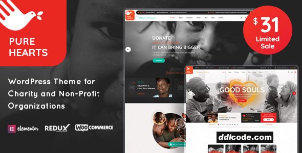 Pure Hearts - Charity & Nonprofit WordPress Theme