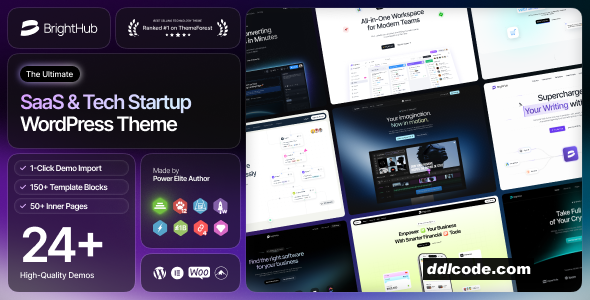 BrightHub - SaaS & Tech Startup WordPress Theme