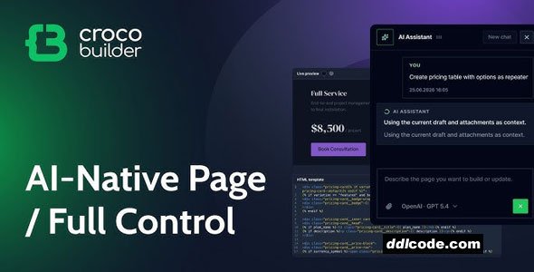 CrocoBuilder - AI-Native Dynamic Frontend Builder for WordPress