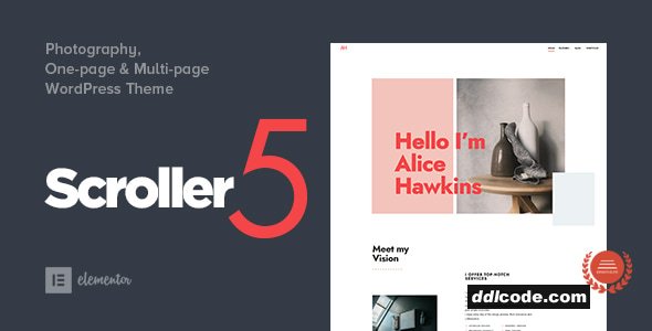 Scroller - Photography One Page / Multi-page WordPress Theme