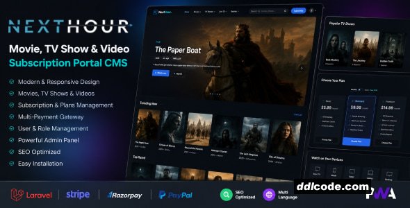 Next Hour - Movie Tv Show and Video Subscription Portal Cms