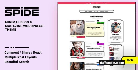 Spide - Personal Blog & Magazine WordPress Theme