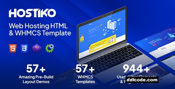 Hostiko - Hosting HTML & WHMCS Template With Isometric Design