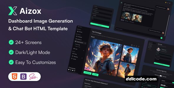 Aizox - Dashboard Image Generation & Chat Bot HTML Template