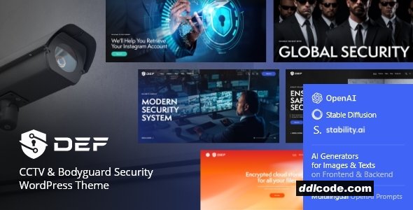 Def - CCTV Camera & Bodyguard Security WordPress Theme