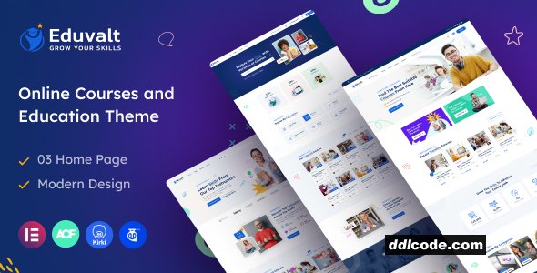 Eduvalt - Online Courses & Education WordPress Theme + RTL